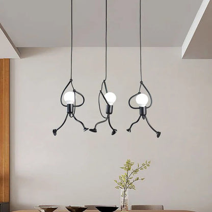 Character Design LED Ceiling Light with Warm Glow and Metal Construction