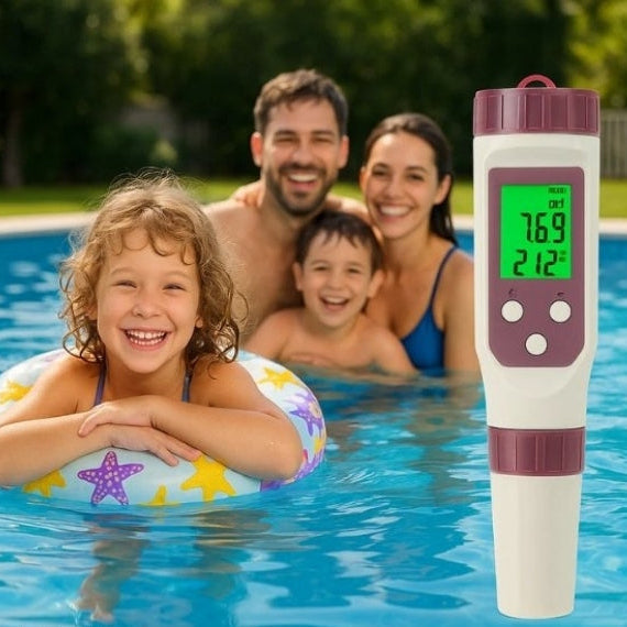 Digital Water Quality Tester with 7-Metric Probe and Smartphone App Connectivity