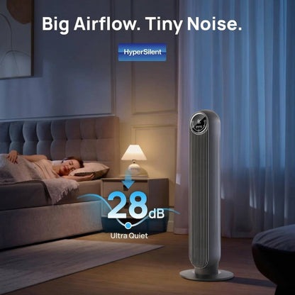 Bladeless Tower Fan with 8 Speed Settings and 90 Degree Oscillation, Ultra Quiet 20 Decibel Operation