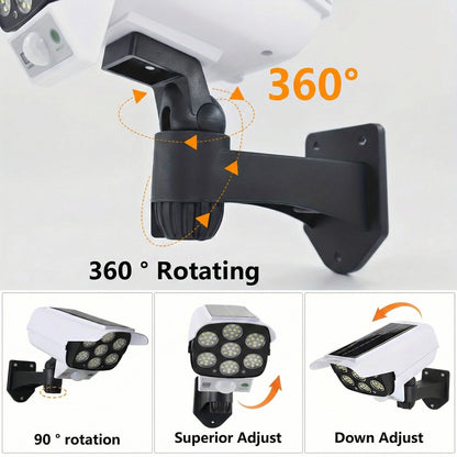 Solar Motion Sensor Floodlight with 77 LED Bulbs and 360-Degree Rotation, IP65 Waterproof