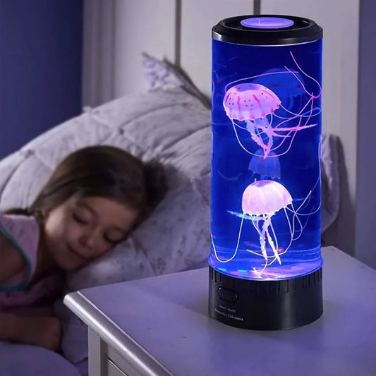 Jellyfish Aquarium Night Light with Color-Changing LED and Motorized Water Motion