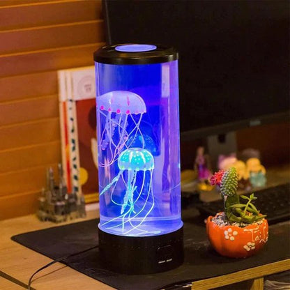 Jellyfish Aquarium Night Light with Color-Changing LED and Motorized Water Motion