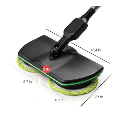 Electric Spin Mop with Dual Motors and Adjustable Rod, 40-50 Minute Runtime