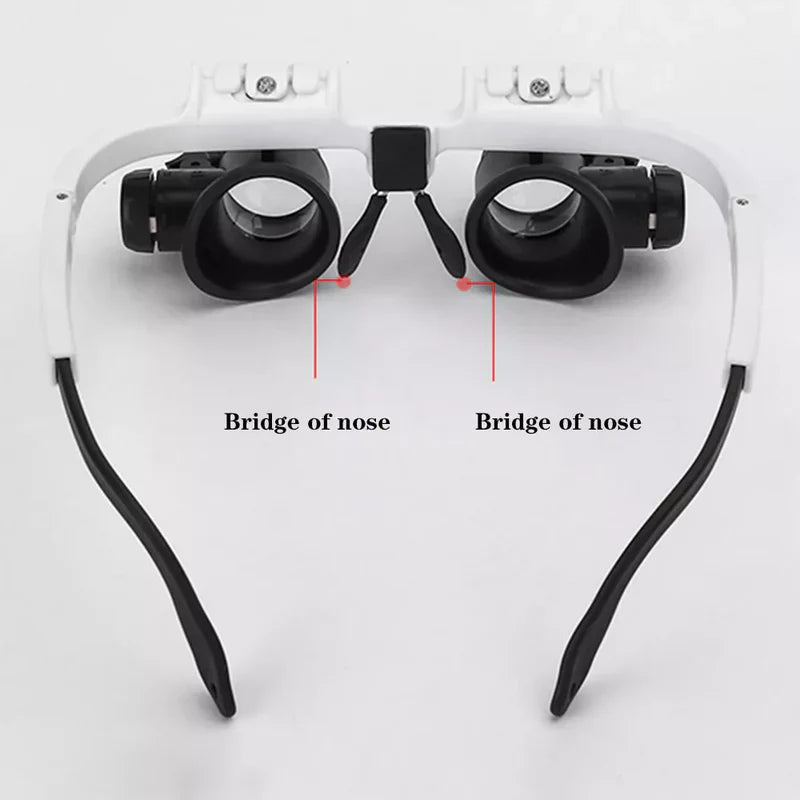 LED Magnifying Glasses with Interchangeable Lenses and Built-In Light, 8x 15x 23x
