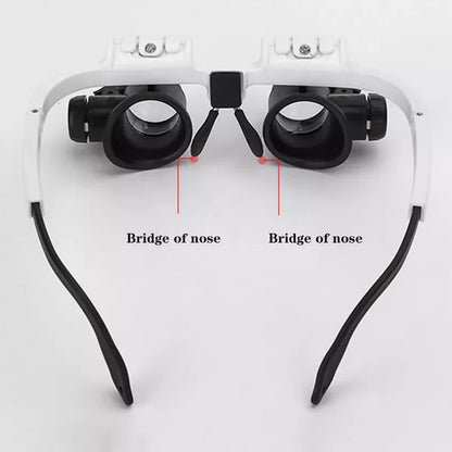 LED Magnifying Glasses with Interchangeable Lenses and Built-In Light, 8x 15x 23x
