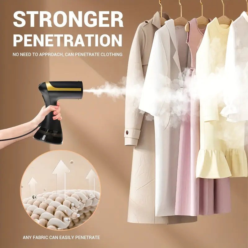 Handheld Garment Steamer with 1500W Power and 30-Second Heatup, Compact Travel Design