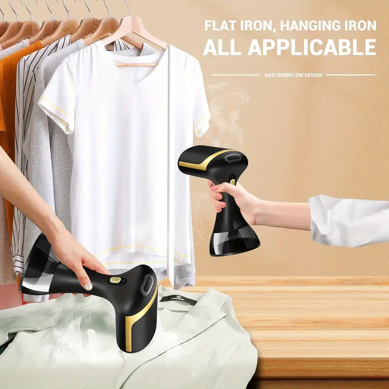 Handheld Garment Steamer with 1500W Power and 30-Second Heatup, Compact Travel Design