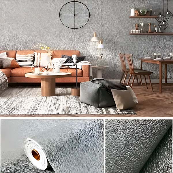 Peel and Stick Wallpaper with 3D Textured Surface and Water Resistant Finish