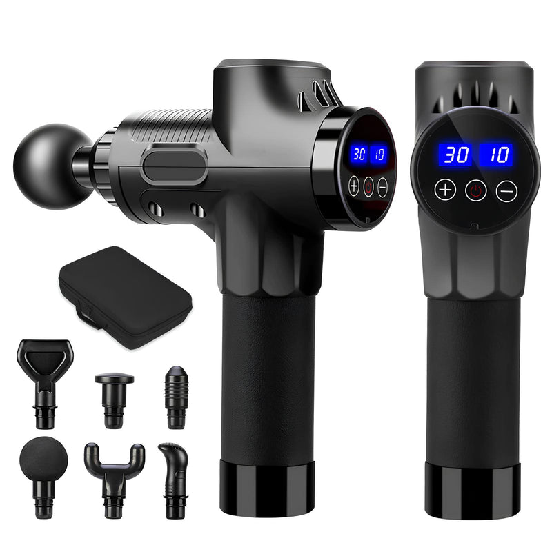 Percussion Massage Gun with 30 Speed Settings and 6 Interchangeable Heads