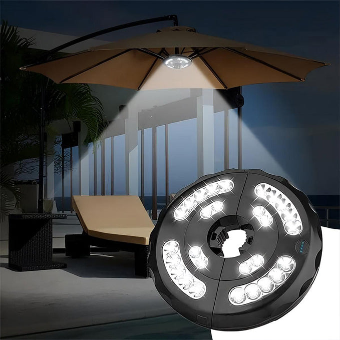 Rechargeable Parasol Light with Warm White LED and USB Charging