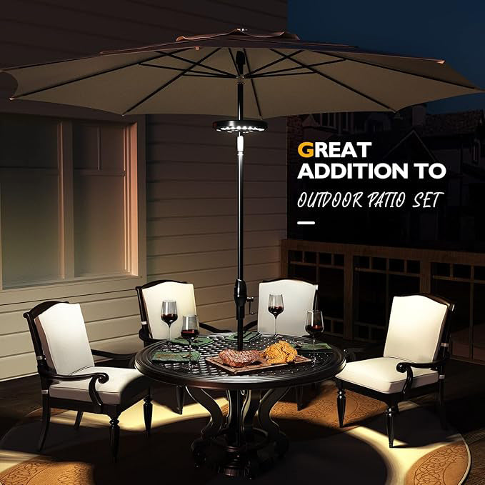 Rechargeable Parasol Light with Warm White LED and USB Charging