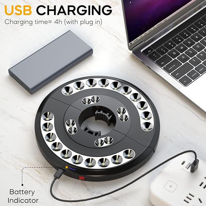 Rechargeable Parasol Light with Warm White LED and USB Charging