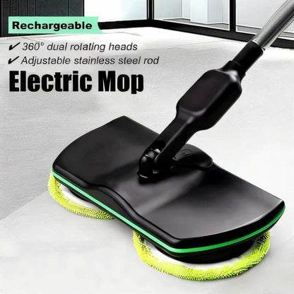Electric Spin Mop with Dual Motors and Adjustable Rod, 40-50 Minute Runtime