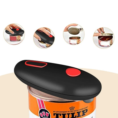 Battery-Powered Can Opener with One-Touch Button and Smooth Edge Technology