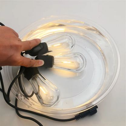 Waterproof LED String Lights with Edison Bulbs and Warm Glow, 20ft Outdoor