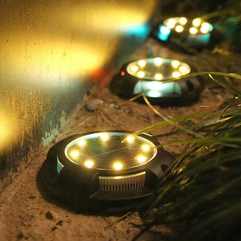 Solar Color-Changing Ground Lights with Automatic Sensor and Waterproof Design