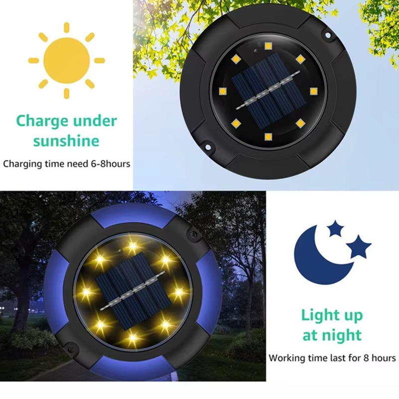 Solar Color-Changing Ground Lights with Automatic Sensor and Waterproof Design