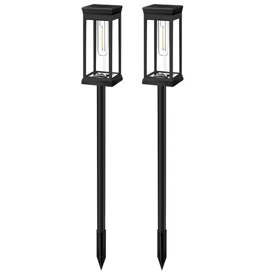 Solar Pathway Lights with Automatic Dusk-to-Dawn Sensor and Waterproof Design, 2-Pack