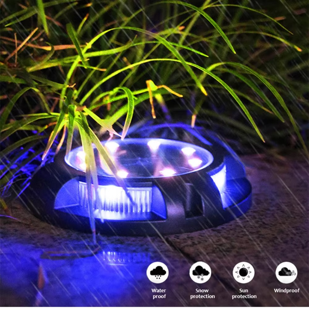 Solar Color-Changing Ground Lights with Automatic Sensor and Waterproof Design