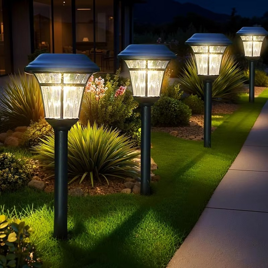 Solar Pathway Ground Light with Automatic Dusk-to-Dawn Sensor and Waterproof Design