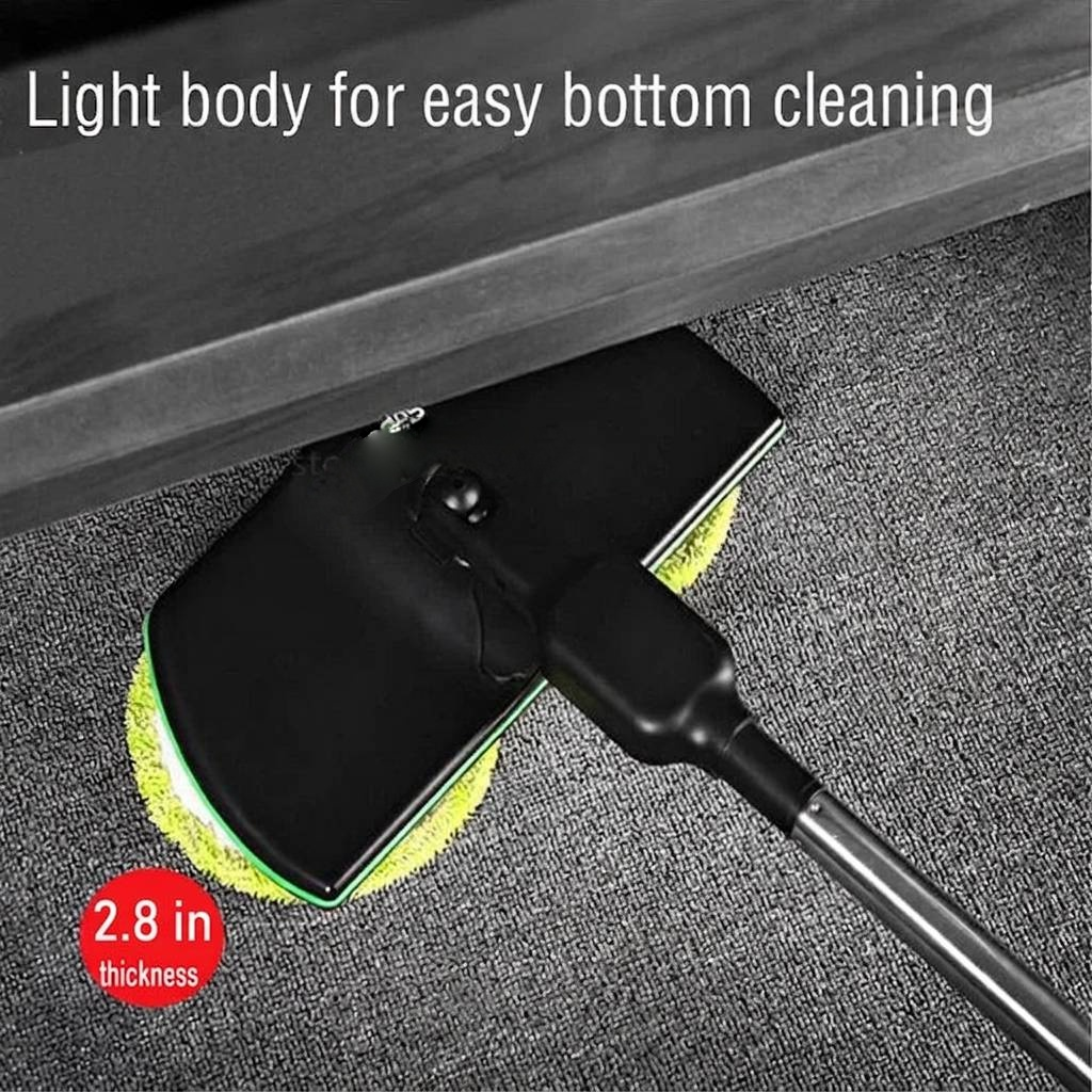 Electric Spin Mop with Dual Motors and Adjustable Rod, 40-50 Minute Runtime
