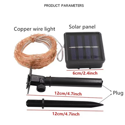 Solar LED Garden Lights with Flexible Copper Wire and Automatic Sensor