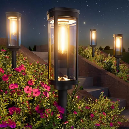 Solar Pathway Lights with Automatic Dusk-to-Dawn Sensor and Waterproof Design, 2-Pack