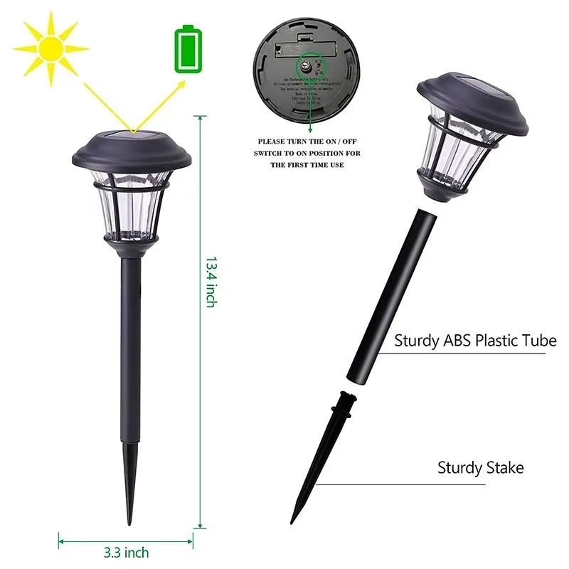 Solar Pathway Ground Light with Automatic Dusk-to-Dawn Sensor and Waterproof Design