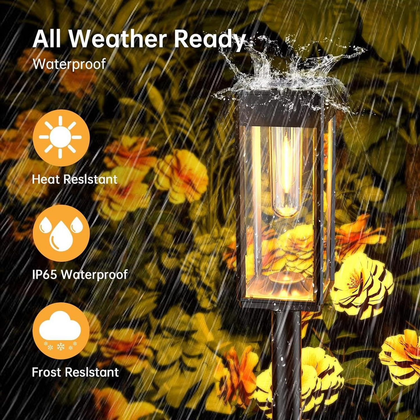 Solar Pathway Lights with Automatic Dusk-to-Dawn Sensor and Waterproof Design, 2-Pack
