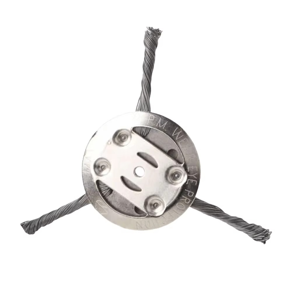 Wire Brush Trimmer Head for Battery Powered Grass Trimmers, 6-Inch