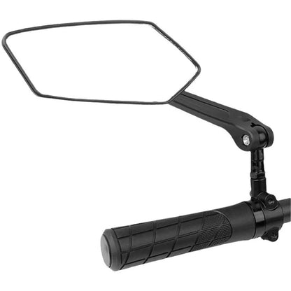 Handlebar Mirrors with 360-Degree Rotation and Wide Angle Glass, Foldable Design