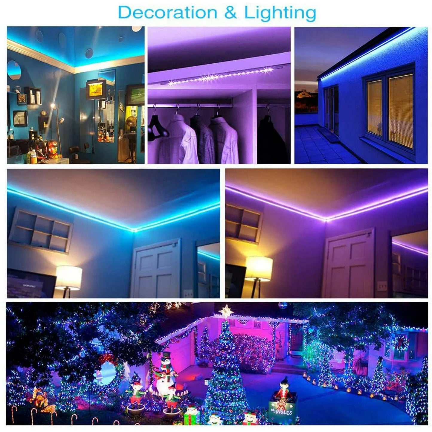 Multi-Color LED Strip Light 32.8ft with Infrared Remote and 16 Color Options