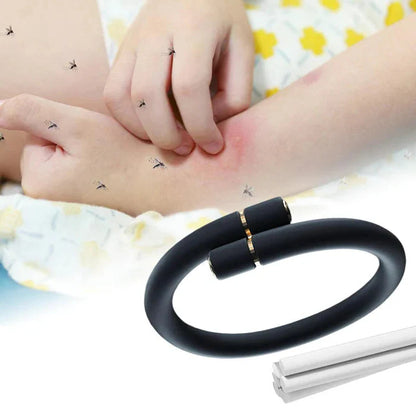 Electromagnetic Pest Repellent Wristband with Essential Oil Sticks and Adjustable Fit