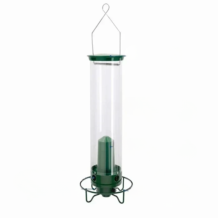 Spinning Perch Bird Feeder with Weight Activated Squirrel Deterrent and Metal Construction