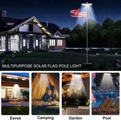 Solar Powered Flagpole Lights all Night Long Lasting LED Flag Pole Lights