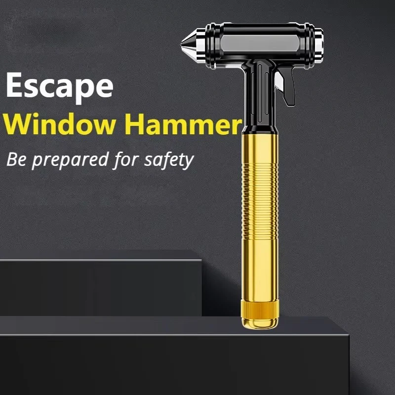 All Metal Car Safety Window Hammer Emergency Glass Breaker and Seat Belt Cutter