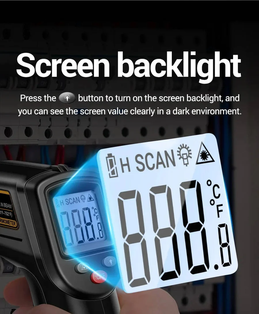 Infrared Laser Thermometer with Non-Contact Temperature