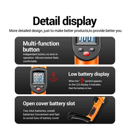 Infrared Laser Thermometer with Non-Contact Temperature