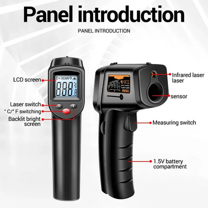 Infrared Laser Thermometer with Non-Contact Temperature