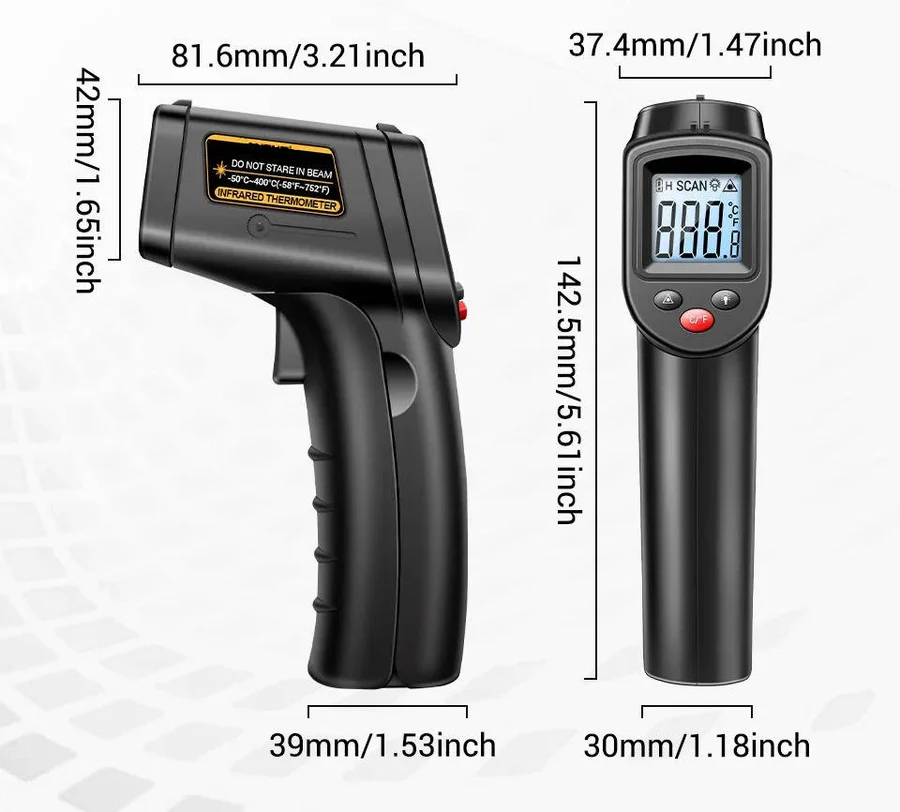Infrared Laser Thermometer with Non-Contact Temperature