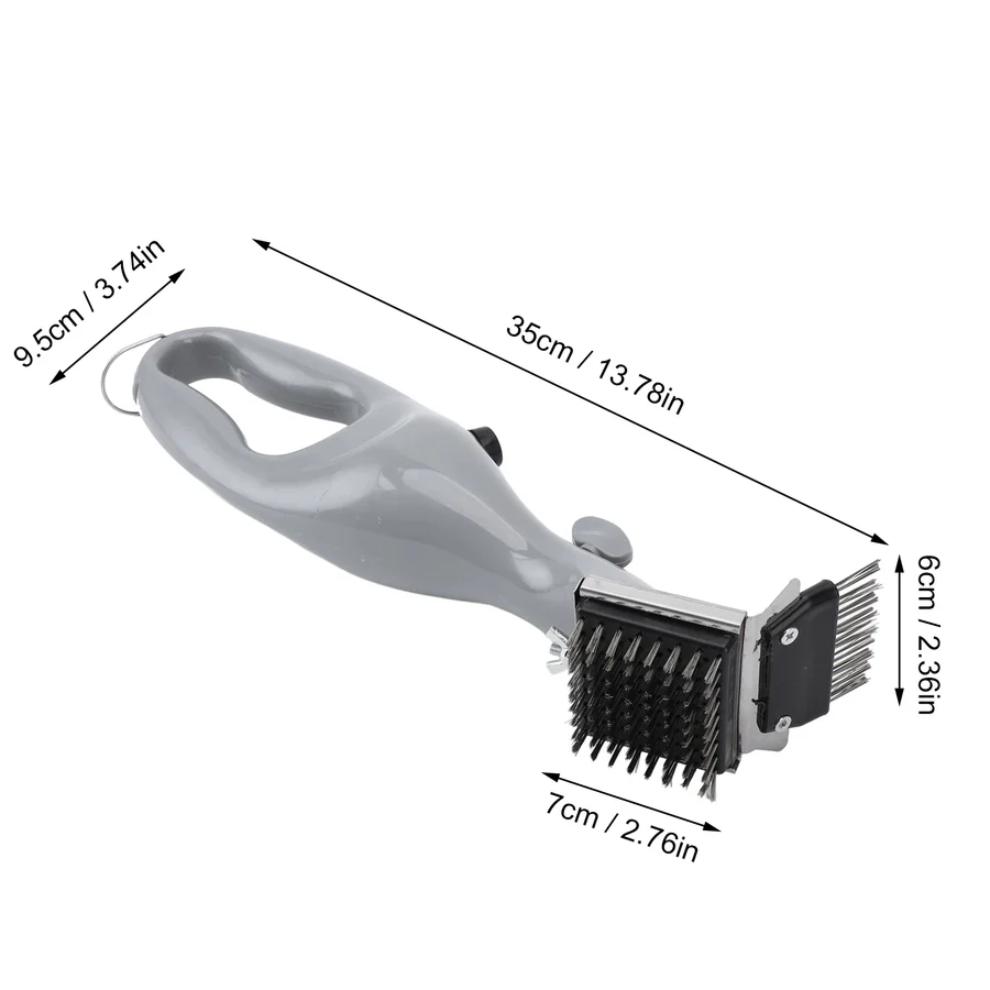 BBQ Grill Cleaning Brush with Handle & Stainless Steel Bristles
