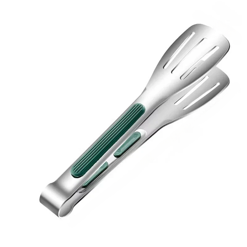 Stainless Steel Kitchen Tongs with Scalloped Grip and Lightweight Design
