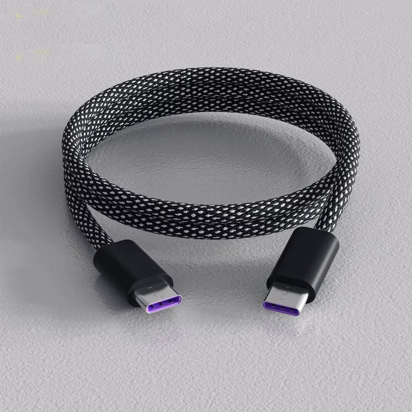 Self-Coiling Charging Cable with Magnetic Tips and Braided Protection, 3.3ft