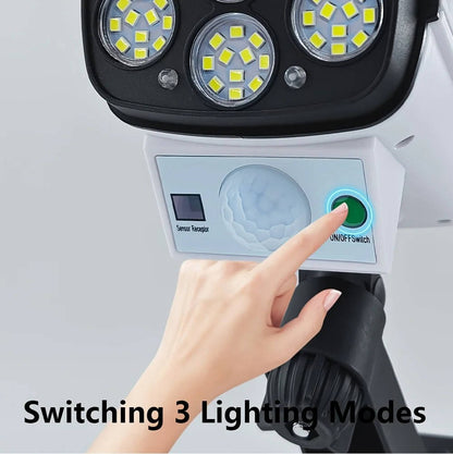 Solar Motion Sensor Floodlight with 77 LED Bulbs and 360-Degree Rotation, IP65 Waterproof