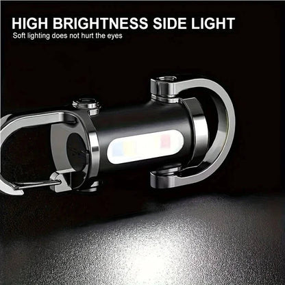 Portable Keychain Light with COB Flood and LED, 6 Brightness Modes