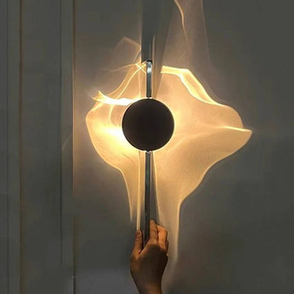 Adjustable Wall Sconce with Rotating Head and Reflective Metal Disc