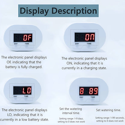 Rechargeable Plant Watering System with LCD Screen and 8-Pot Capacity, 120-Day Battery