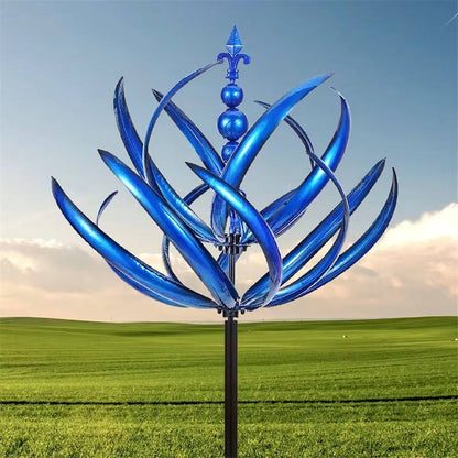 Garden Tulip Wind Spinner with 360-Degree Rotation and Iron Frame