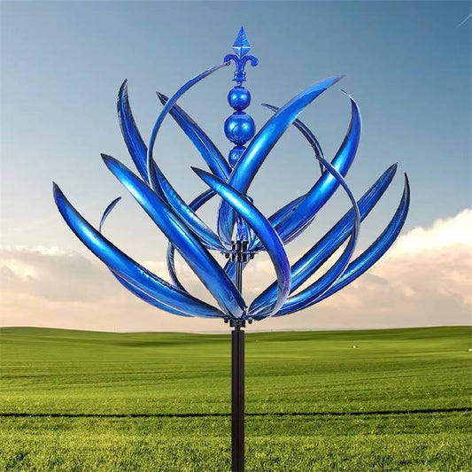 Garden Tulip Wind Spinner with 360-Degree Rotation and Iron Frame