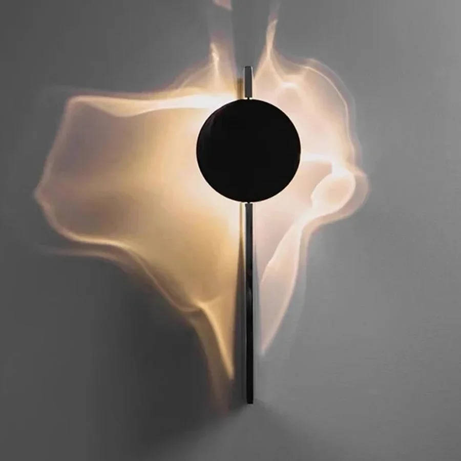 Adjustable Wall Sconce with Rotating Head and Reflective Metal Disc